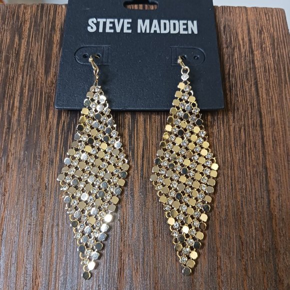 Steve Madden Jewelry Steve Madden Golden Mesh And Clear Stone